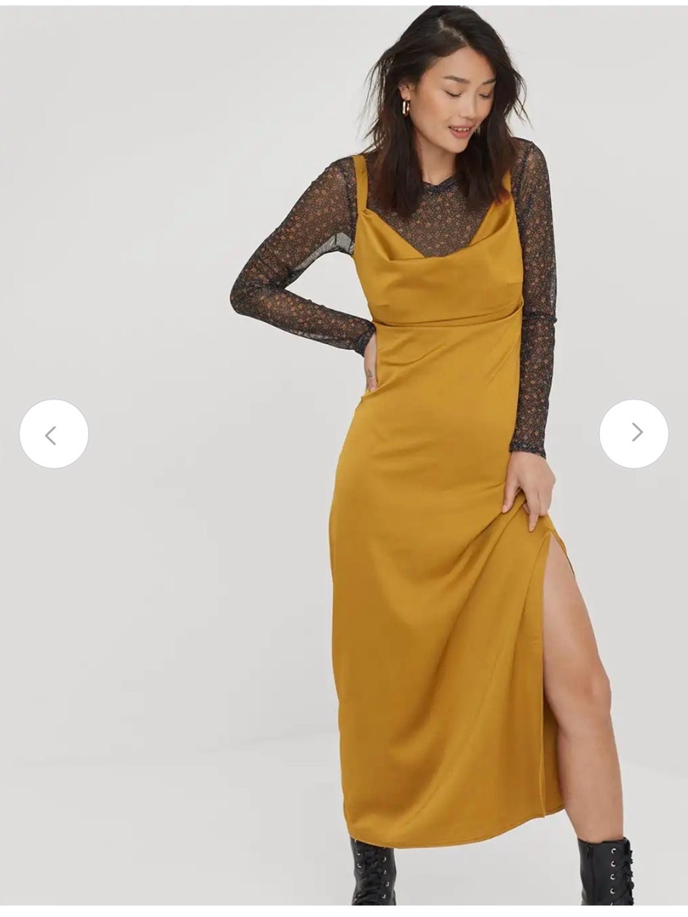 NWT Nasty Gal satin cowl cross back maxi dress